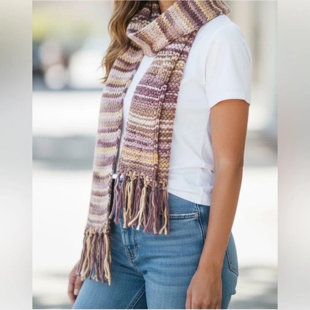 Free People Oversized Multicolor Knit Scarf, NWT